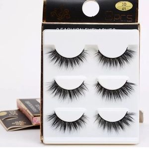 3 Pair 3D Mink Hair Natural Black Eyelashes